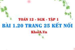 Bài 1.20 trang 25 Toán 12 tập 1 Kết nối tri thức